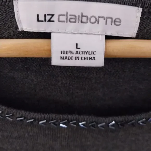 Liz Claiborne sweater size large Gray - Picture 4 of 4